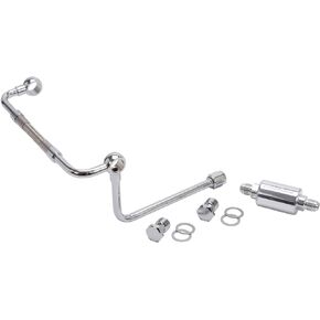 Edelbrock 8128 Stainless Steel Carburetor Dual Feed Fuel Line Kit