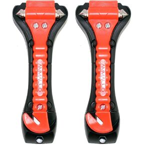 2 Pack Car Safety Hammer with Carbide Tip - Emergency Vehicle Escape Tool - Seat Belt Cutter - Window Punch - Auto Glass Breaker - Rescue Survival Kit