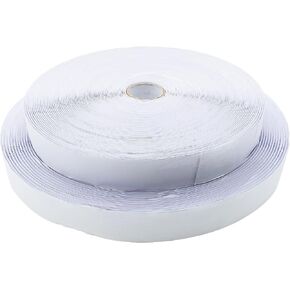 2 Rolls 1 Inch x 82 Ft White Hook Loop Strips with Adhesive Heavy Duty, Multi Purpose Hook and Loop Tape, Double Sided Hook Loop Rolls Hold for Indoor or Outdoor
