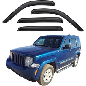 Rain Guards Compatible with 2008-2014 Jeep Liberty, Durable Acrylic Slim Window Visor Rain Guard, Side Window Deﬂector for Jeep Liberty Accessories 4 Pcs, 2009 2010 2011 2012 2013