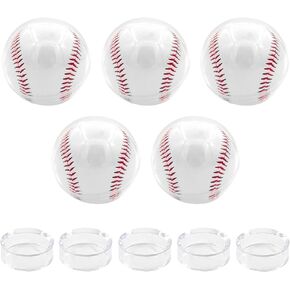 5 Pack Baseball Display Case, Urnseh Baseball Holder Acrylic Clear Display Case, Autograph Display Case Memorabilia Display Storage Box, Small Baseball Holder Stand for Official Size Ball