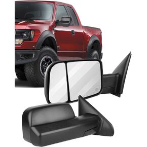 ECCPP Towing Mirrors Tow Mirrors Replacement fit for 2002-08 for Dodge for Ram 1500 2500 Pickup Power Heated Towing Side Mirrors Pair Set Passenger & Driver Side View
