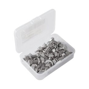 5/16-18 x 1-3/4 Hex Head Bolts Screws, Nuts, Flat & Lock Washers, Stainless Steel 304, Machine Fully Thread, Bright Finish, Assortment Kit 10Sets