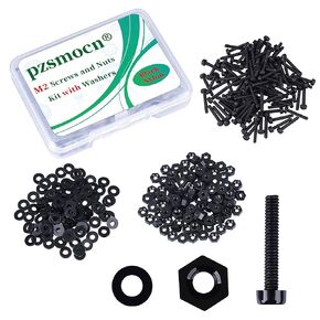 Pzsmocn 150 Pieces / 50 Sets M6 Black Nylon Screws and Nuts Kit with Nylon Washers. M6 * 40 mm Plastic Black Nylon Phillips Button Head Screws Nylon Insulating Washers and M6 Hex Nuts Kit.