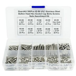480Pcs #2-56#4-40#6-32 UNC Stainless Steel Hex Socket Head Cap Screws Nuts Assortment Kit