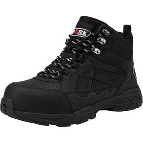 أحذية LARNMERN ذات الأصابع الفولاذية للنساء، أحذية عمل صناعية خفيفة الوزن ومقاومة للثقب، أحذية المشي لمسافات طويلة غير قابلة للانزلاق، أحذية مقاومة للكهرباء الساكنة، مريحة (7 نساء، أسود) in Kuwait