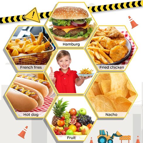 100 Pcs 2lb Construction Party Supplies Paper Food Trays Disposable Serving Trays Nacho Hot Dog Boats Trays Construction Party Favors for Birthday Carnival Carnival Concession Food Condiment in Saudi Arabia