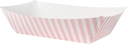Restaurantware Bio Tek 2 Pound Food Boats 200 Disposable Paper Food Trays - Heavy-Duty Greaseproof Pink And White Paper Boats For Snacks Appetizers Or Treats Use At Parties Or Carnivals in Kuwait