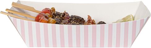 Restaurantware Bio Tek 2 Pound Food Boats 200 Disposable Paper Food Trays - Heavy-Duty Greaseproof Pink And White Paper Boats For Snacks Appetizers Or Treats Use At Parties Or Carnivals in Kuwait