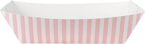 Restaurantware Bio Tek 2 Pound Food Boats 200 Disposable Paper Food Trays - Heavy-Duty Greaseproof Pink And White Paper Boats For Snacks Appetizers Or Treats Use At Parties Or Carnivals in Kuwait