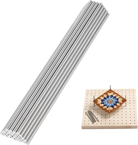 BENECREAT 30Pcs Stainless Steel Rods, 5.9 Inch Stainless Steel Round Rod Pins Metal Solid Shaft Rods for Crochet Blocking Board Knitting Supplies Accessories, 3mm Diameter in Kuwait