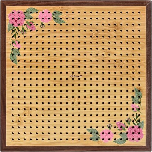 Crochet Blocking Board -Crochet Gift for Granny Square Lovers-Bamboo Blocking Board for Knitting Crochet, Full Kit with 24 Stainless Steel Rod Pins (13 inches-Classic Patterns) in Saudi Arabia