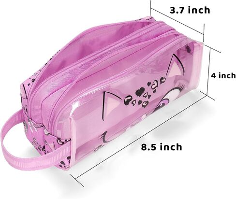 حقيبة أقلام رصاص شفافة باللون الأخضر من تشوكو موكا للبنات - حافظة أقلام ناعمة بسحاب - مقلمة جمالية لطيفة لمدرسة رياض الأطفال الابتدائية، باندا in Kuwait
