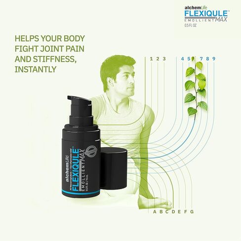 AlchemLife FlexiQule MAX - Fast Acting Emollient Supporting Natural Joint & Muscle Relief - Soothes Stiffness & Aids Mobility - Powerful Phyto-Actives of Ginger, Boswellia & Piperine - (15mL Pump) in Saudi Arabia