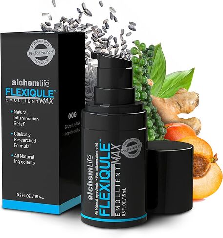 AlchemLife FlexiQule MAX - Fast Acting Emollient Supporting Natural Joint & Muscle Relief - Soothes Stiffness & Aids Mobility - Powerful Phyto-Actives of Ginger, Boswellia & Piperine - (15mL Pump) in Saudi Arabia