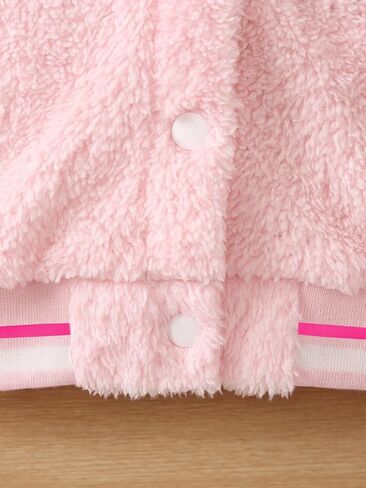 SweatyRocks Girl's Color Block Letter Graphic Collar Bomber Jacket Long Sleeve Button Down Coat Outwear in Saudi Arabia