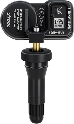 XTOOL TS100 TPMS Sensor(315/433MHz) for All Vehicles, Programmable OEM TPMS Sensor Replacement, Tire Pressure Monitoring System Sensor(Rubber Valves Pack of 1), Work with XTOOL TP150/IP819TP TPMS Tool in Saudi Arabia