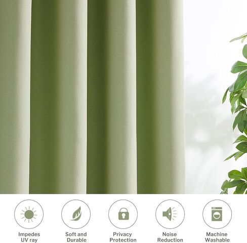 ستائر التعتيم Melodieux لغرفة النوم، ستائر قطنية بطول 96 بوصة، مجموعة من لوحتين، ستائر نافذة جروميت لغرفة المعيشة معزولة حراريًا بنسبة 100% ستائر تعتيم (أزرق، 52 × 96 بوصة) in Kuwait