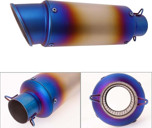 DREAPATS Universal Slip on Modified Exhaust Mufflers with Silencers Compatible with Motorcycle Grom ATV Dirt Bike Street Bike Scooter Pipe Diameter 38mm-51mm Exhaust,Black in Saudi Arabia