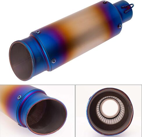 DREAPATS Universal Slip on Modified Exhaust Mufflers with Silencers Compatible with Motorcycle Grom ATV Dirt Bike Street Bike Scooter Pipe Diameter 38mm-51mm Exhaust,Black in Saudi Arabia