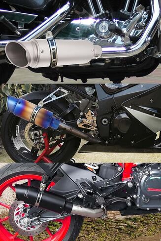 DREAPATS Universal Slip on Modified Exhaust Mufflers with Silencers Compatible with Motorcycle Grom ATV Dirt Bike Street Bike Scooter Pipe Diameter 38mm-51mm Exhaust,Black in Saudi Arabia