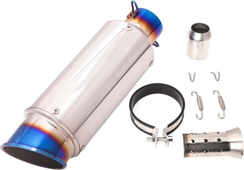 DREAPATS كاتم صوت عادم معدل سهل الارتداء مع كاتم صوت متوافق مع دراجة نارية Grom ATV Dirt Bike Street Bike Scooter قطر الأنبوب 38 مم - 51 مم عادم، أسود in Kuwait