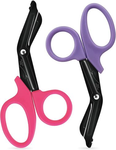 Trauma Shears, 2-Pack Medical Scissors, Premium Bandage Scissors for EMT Workers Doctors Nurses, 7.5" Nursing Scissors, Surgical Scissors, Emergency First Aid Scissors (Purple+Pink) in Saudi Arabia
