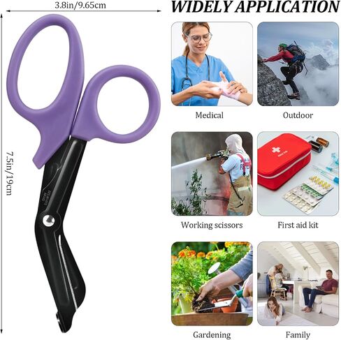 Trauma Shears, 2-Pack Medical Scissors, Premium Bandage Scissors for EMT Workers Doctors Nurses, 7.5" Nursing Scissors, Surgical Scissors, Emergency First Aid Scissors (Purple+Pink) in Saudi Arabia