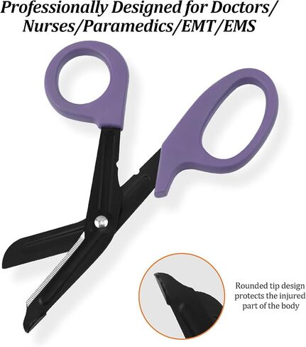 Trauma Shears, 2-Pack Medical Scissors, Premium Bandage Scissors for EMT Workers Doctors Nurses, 7.5" Nursing Scissors, Surgical Scissors, Emergency First Aid Scissors (Purple+Pink) in Saudi Arabia
