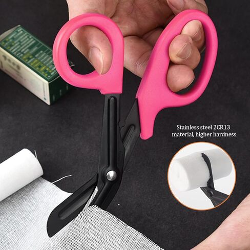 Trauma Shears, 2-Pack Medical Scissors, Premium Bandage Scissors for EMT Workers Doctors Nurses, 7.5" Nursing Scissors, Surgical Scissors, Emergency First Aid Scissors (Purple+Pink) in Saudi Arabia