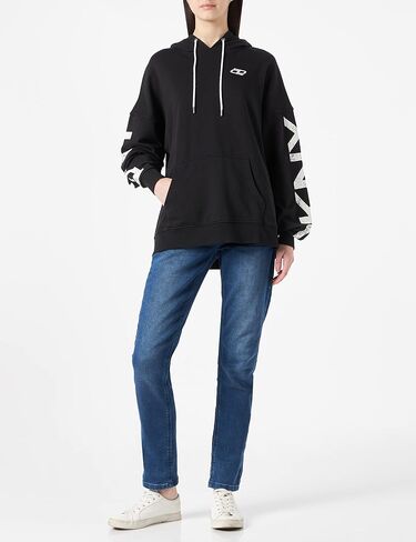 DKNY Women's Sleeve Logo Drawstring Hoodie in Saudi Arabia
