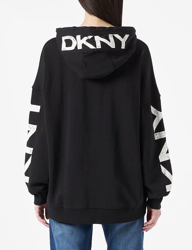 DKNY Women's Sleeve Logo Drawstring Hoodie in Saudi Arabia