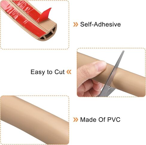 uxcell D30 3.3ft Floor Cord Cover, PVC Cord Cover Floor, Wire Cover for Extension Cords, Protect Wires & Prevent Cable Trips, Hole Width: 0.39", Brown in Saudi Arabia