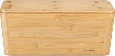 Navaris Cable Tidy Box - منظم صندوق تخزين كابلات الخيزران للأسلاك والكابلات ومآخذ التمديد والشواحن وأسلاك توصيل الطاقة - 15.5 بوصة × 6.3 بوصة × 6.3 بوصة in Saudi Arabia
