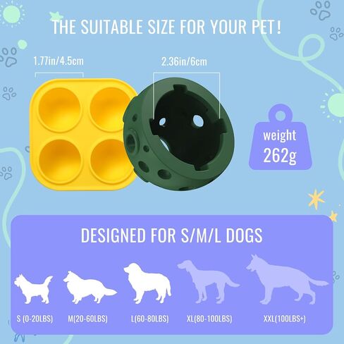 Fillable Dog Chew Toy, Treat Tray for Frozen Dog Food, DIY Fillable Rubber Treat Toy and Silicone Molds, Sturdy Chew Enrichment Stimulation Toys (Blue) in Saudi Arabia
