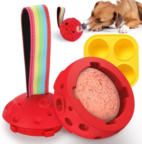 لعبة مضغ الكلب القابلة للملء من لاريموير، صينية علاج لأغذية الكلاب المجمدة، لعبة علاج مطاطية قابلة للملء بنفسك وقوالب سيليكون، ألعاب تحفيز مضغ قوية (أخضر) in Kuwait