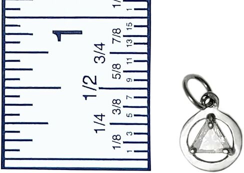 AA Pendant | AA Jewelry | Recovery Jewelry | Recovery Gift | Beautiful crystal sterling silver pendant, with 16"; Light Box Chain in Saudi Arabia