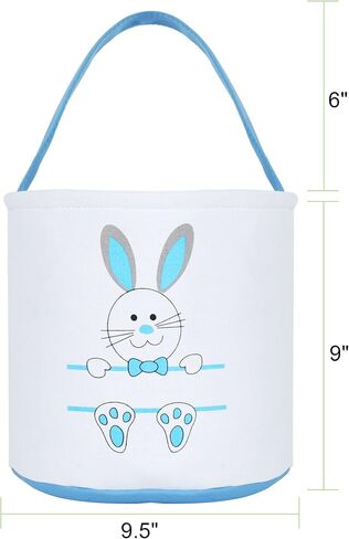 Easter Basket Plain Soft Cloth Bucket Bunny Egg Hunt Canvas Small Collapsible Cheap Bag Gift Bulk Empty Set of 4 in Saudi Arabia