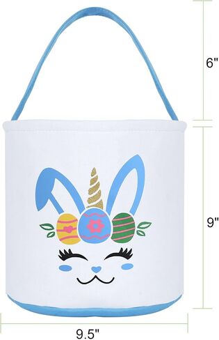 Easter Basket Plain Soft Cloth Bucket Bunny Egg Hunt Canvas Small Collapsible Cheap Bag Gift Bulk Empty Set of 4 in Saudi Arabia