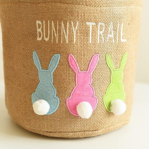 INough Easter Basket Egg Buckets Jute Easter Basket for Kids Rabbit Basket with Cute Ears, Easter Basket Stuffers for Babies Bunny Trail Bags Easter Totes for Party in Saudi Arabia