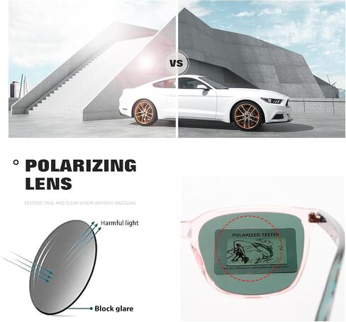 Polarized Sunglasses Womens Men Vintage Sun glasses Square Trendy Classic Simple Fashion Retro in Saudi Arabia