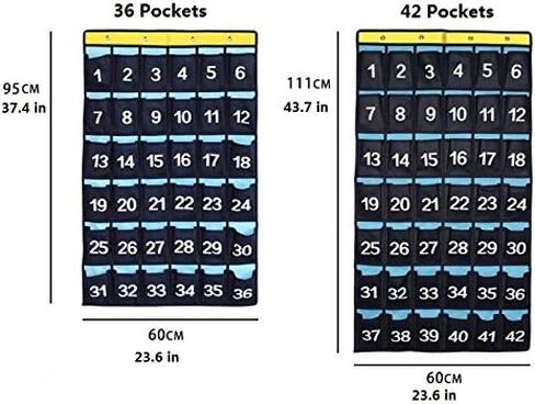 Numbered Organizer Classroom Pocket Chart for Cell Phones Calculators Holders Blue (42 Pockets) in Saudi Arabia