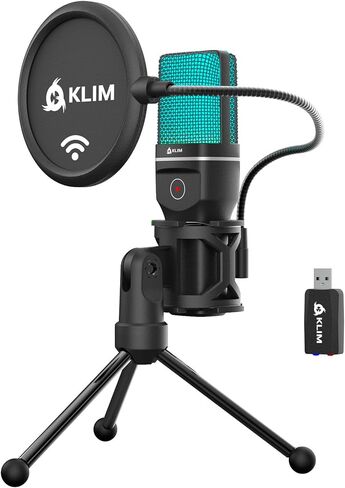 KLIM Muse - Wireless Gaming Microphone - New 2024 + Compatible PC Mac PS4 PS5 Switch + Professional Desktop Mic with Pop Filter + Recording Gaming Streaming YouTube Podcast Mics in Saudi Arabia