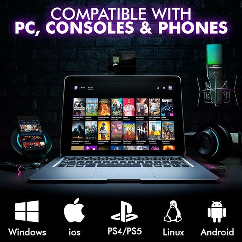 KLIM Muse - Wireless Gaming Microphone - New 2024 + Compatible PC Mac PS4 PS5 Switch + Professional Desktop Mic with Pop Filter + Recording Gaming Streaming YouTube Podcast Mics in Saudi Arabia
