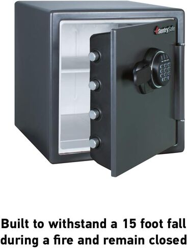 SentrySafe Fireproof Money Safe with Shelf and Impact Resistance, Ex: 17.8 x 16.3 x 19.3 in, Black in Saudi Arabia