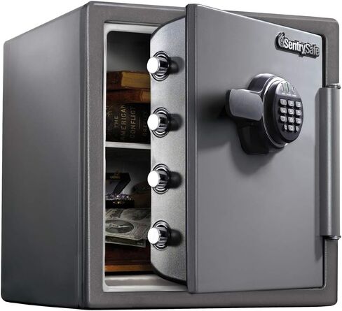 SentrySafe Fireproof Money Safe with Shelf and Impact Resistance, Ex: 17.8 x 16.3 x 19.3 in, Black in Saudi Arabia