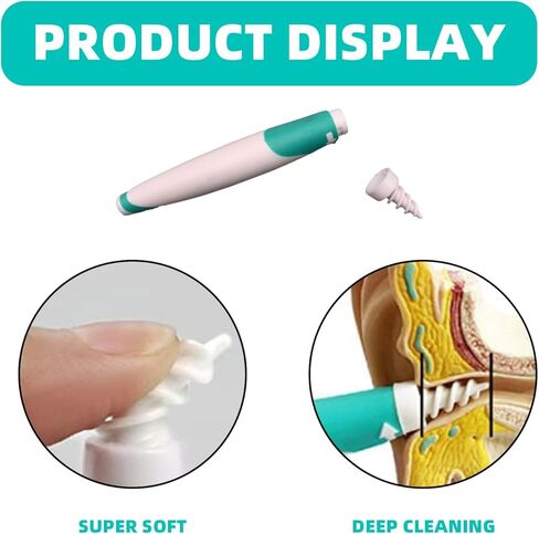 16 قطعة لإزالة شمع الأذن، أداة إزالة حلزونية، مجموعة شمع الأذن قابلة لإعادة الاستخدام، منظف آمن لتنظيف الكاميرا، سيليكون ناعم واستبدال مرن، بديل قابل للغسل، يحتوي على منظف مزيل شمع الأذن in Kuwait