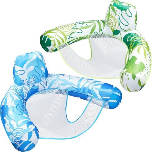 Sloosh Pool Floats Chairs Adult,2 Pack Floating Water Hammock Chair,Inflatable Pool Lounge Chairs with headrest for Adults,Blow up Pool Noodles Floats for Swimming Pool Party Summer Water Fun in Saudi Arabia