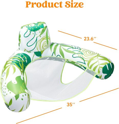 Sloosh Pool Floats Chairs Adult,2 Pack Floating Water Hammock Chair,Inflatable Pool Lounge Chairs with headrest for Adults,Blow up Pool Noodles Floats for Swimming Pool Party Summer Water Fun in Saudi Arabia