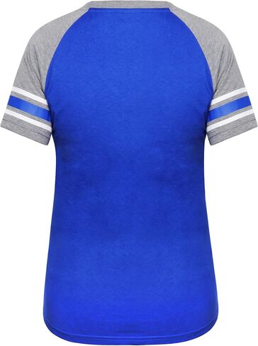 Womens Los Angeles City Baseball V Neck Fans Raglan Athletic T-Shirts - Blue & White in Saudi Arabia
